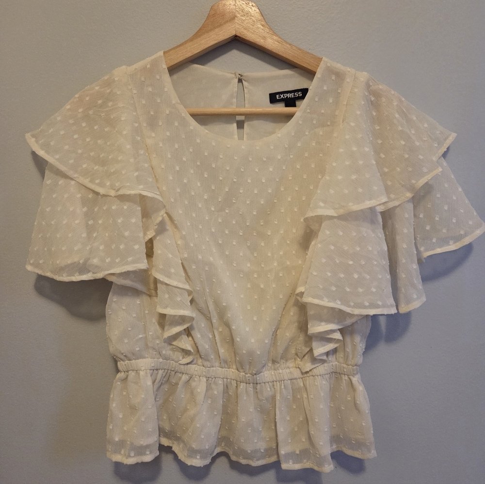 Ruffle White Blouse